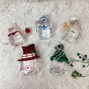 Icy Snowman‎ Assorted 5 Piece Hanging Christmas Ornament Lot Unbranded